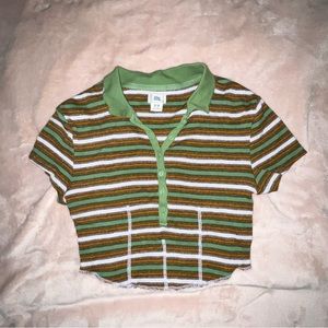 BDG crop top with stripes💚🧡🤍